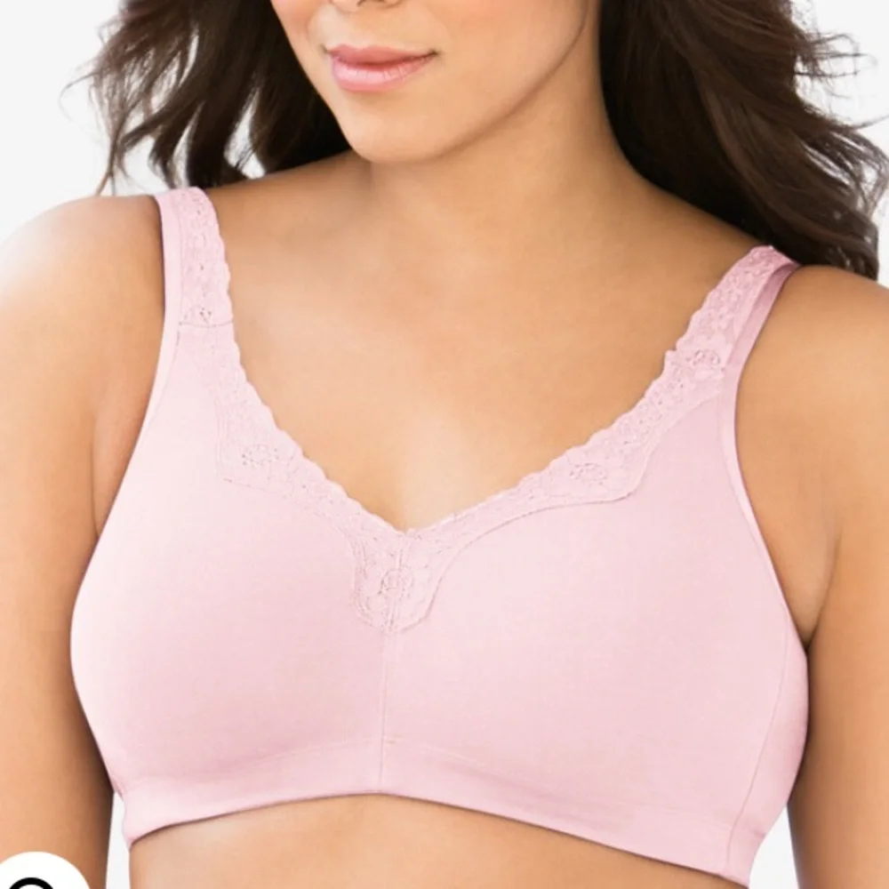 New Catherines 44D Cotton Comfort Wireless Bra pink